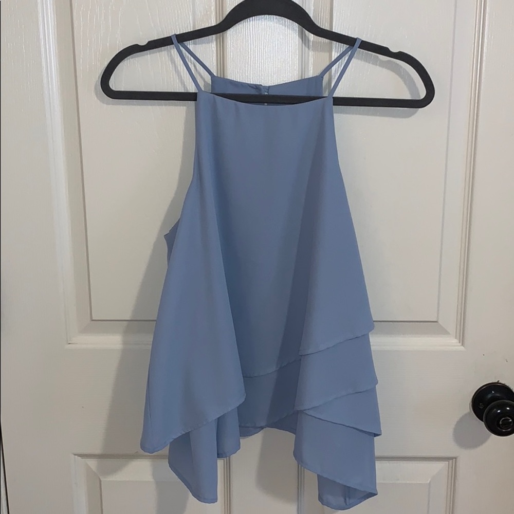 Powder Blue Layered Flowy Tank